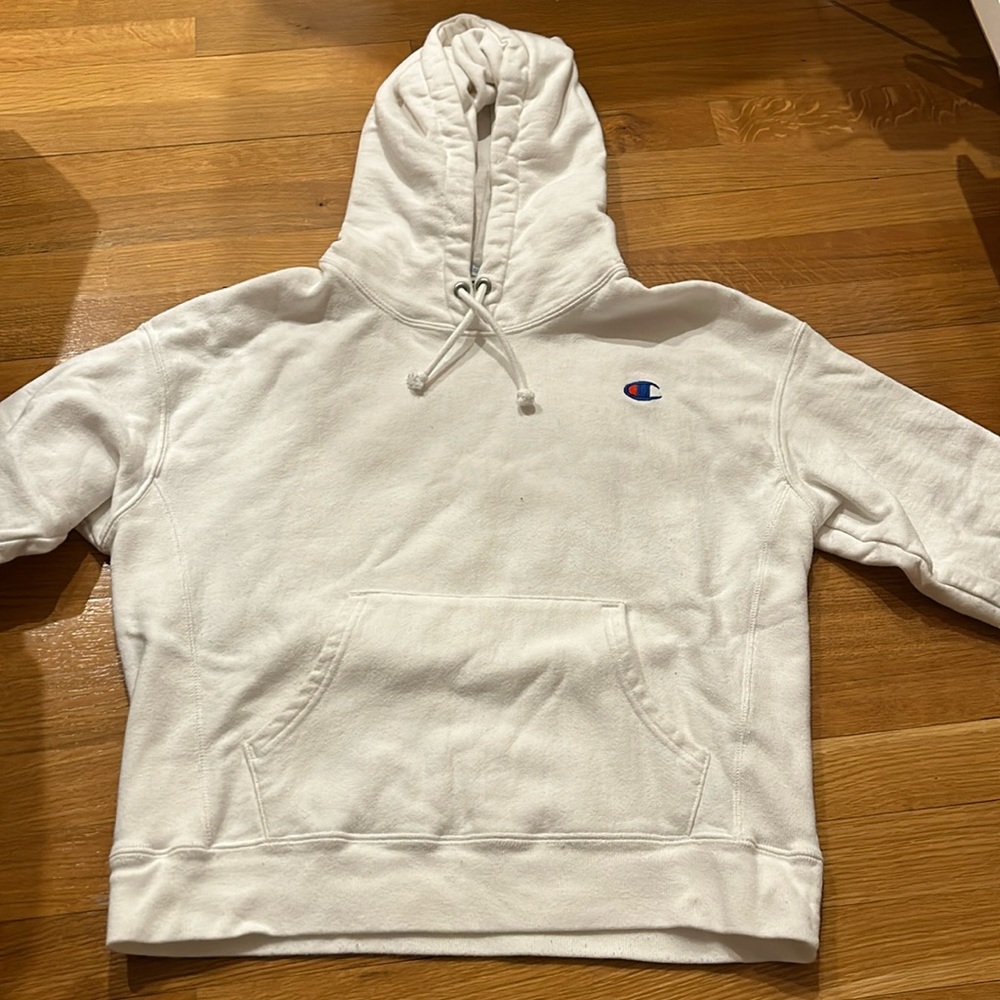 Cropped Champion hoodie I think a kids large but fits like a women’s xs/small